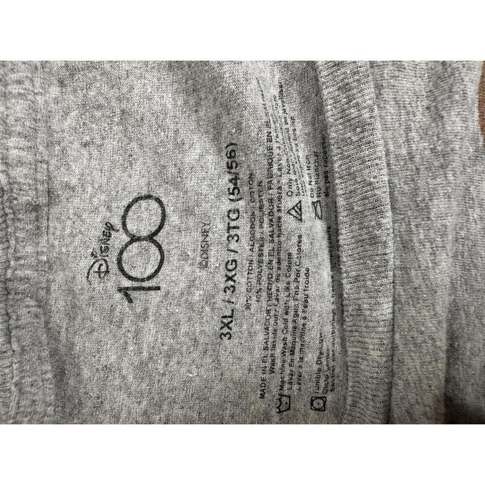 Disney 100 Mickey Mouse Gray Graphic Tee 3XL Classic Cartoon Streetwear - Picture 2 of 3
